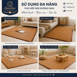 Chiếu Mây Điều Hòa Aniva Home - Nệm Chiếu Mây Thoáng Khí Mát Lạnh Mùa Hè, Chống Trượt, Size 1m6x2m 1m8x2m 5
