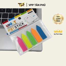Giấy phân trang nhựa 5 màu UniT F03 - Đánh dấu trang, note trình ký nilon 5 màu 1