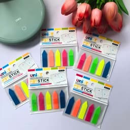 Giấy phân trang nhựa 5 màu UniT F03 - Đánh dấu trang, note trình ký nilon 5 màu 2