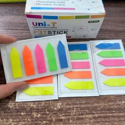 Giấy phân trang nhựa 5 màu UniT F03 - Đánh dấu trang, note trình ký nilon 5 màu 8