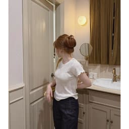 DÂU TÂY ( CÓ SẴN ) Áo Len 6335 Mềm Mỏng Ngắn Tay Bo Viền Cổ Tròn Bo Gấu Viền Bèo Hàn Quốc Co Giãn Tôn Dáng Nhiều Màu 4