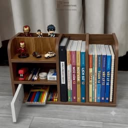 Kệ sách để bàn 3 tầng gỗ MDF – Kệ hồ sơ, kệ tài liệu văn phòng – Tặng tua vít 6
