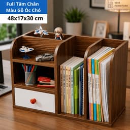 Kệ sách để bàn 3 tầng gỗ MDF – Kệ hồ sơ, kệ tài liệu văn phòng – Tặng tua vít 5