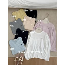 DÂU TÂY ( CÓ SẴN ) Áo Thun Nữ Dài Tay Cổ Tròn 6900# Áo Phông Dài Tay Vải Thun Xước Chất Cotton Thêu Ngựa Nhỏ S-sunrise 8