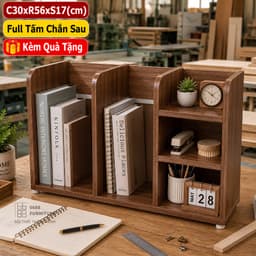 Kệ sách để bàn 3 tầng gỗ MDF – Kệ hồ sơ, kệ tài liệu văn phòng – Tặng tua vít 1
