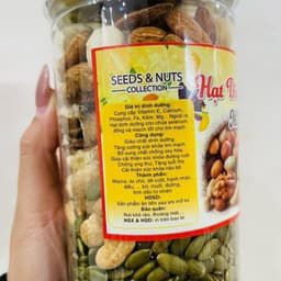 Giá sỉ Granola Siêu Hạt Mix Các Loại Hạt Cao Cấp Không Yến Mạch, Không đường Hộp 500g Food 4