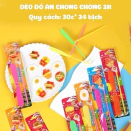 Bịch 30 thanh đồ chơi chong chóng kẹo dẻo, chong chóng kèm kẹo dẻo đồ ăn Toy Toy 5