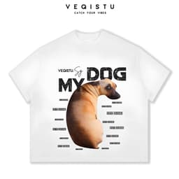 Áo thun BOXY Local Brand VEQISTU "My Dog" Áo Thun Boxy Form Rộng Unisex Nam Nữ Tay Ngắn  250Gsm Cotton 3