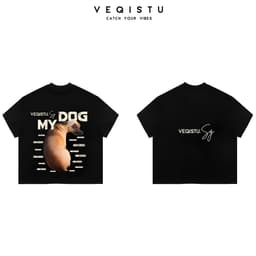 Áo thun BOXY Local Brand VEQISTU "My Dog" Áo Thun Boxy Form Rộng Unisex Nam Nữ Tay Ngắn  250Gsm Cotton 4