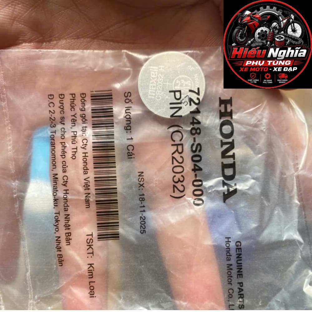 Pin Điều Khiển Smartkey Xe Máy Honda CR2032 Chính Hãng Cho Dòng Xe SH, Vision, Lead, AB, PCX, Vario.