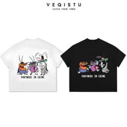 Áo thun BOXY Local Brand VEQISTU "3 Con Gián Oggy" Áo Thun Boxy Form Rộng Unisex Nam Nữ  250Gsm Cotton 1