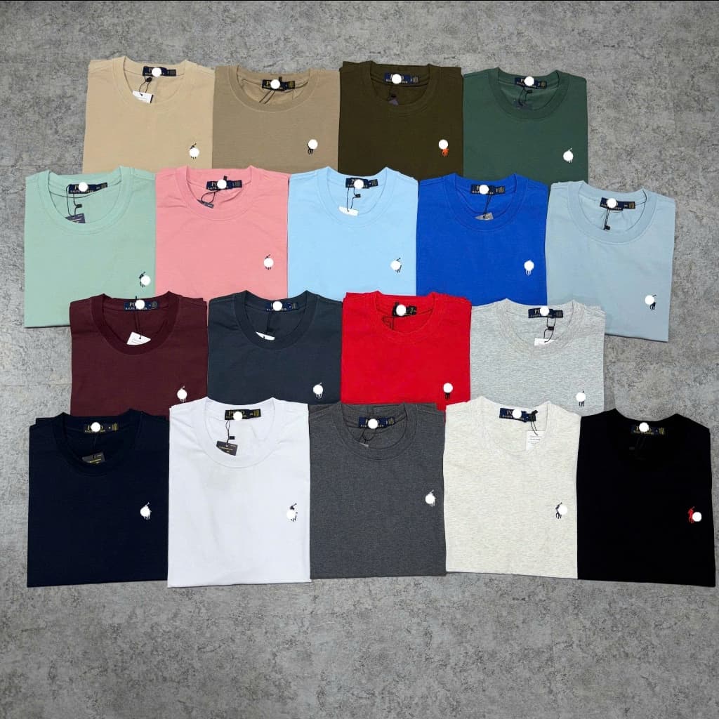 Áo thun nam basic logo thêu form suông chất cotton 4 chiều mịn