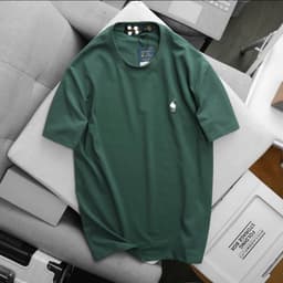 Áo thun nam basic logo thêu form suông chất cotton 4 chiều mịn 5