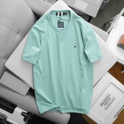 Áo thun nam basic logo thêu form suông chất cotton 4 chiều mịn 3