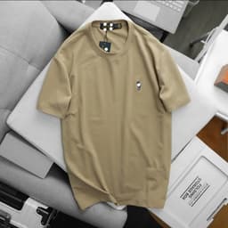 Áo thun nam basic logo thêu form suông chất cotton 4 chiều mịn 6
