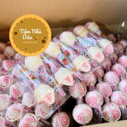 Sỉ khay 10 cái kẹo dẻo mashmallow ốc quế to, kẹo kem ốc quế mashmallow phủ đường, ăn vặt cổng trường Snack Food 1