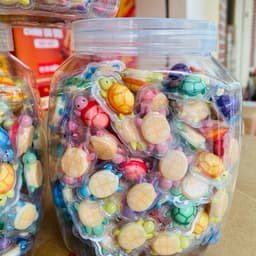Lọ gần 200 viên kẹo dẻo hình Rùa mini có nhân siro siêu ngon cho bé Chua Snack 2