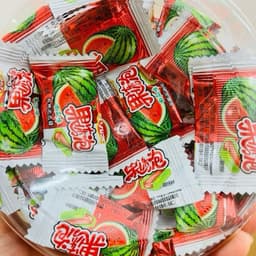 Sỉ hộp 500gr kẹo cao su vị dưa hấu siêu thơm ( khoảng 145c), kẹo cao su nhân dưa hấu siêu ngon cho bé 3