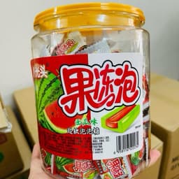 Sỉ hộp 500gr kẹo cao su vị dưa hấu siêu thơm ( khoảng 145c), kẹo cao su nhân dưa hấu siêu ngon cho bé 4