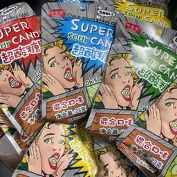 Kẹo siêu chua super sour candy kẹo thơm ngon hấp dẫn, kẹo siêu chua gói xám cô gái siêu ngon lạ miệng 3