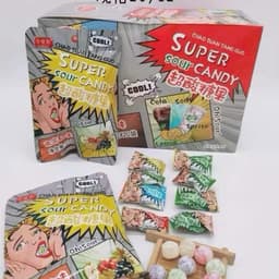 Kẹo siêu chua super sour candy kẹo thơm ngon hấp dẫn, kẹo siêu chua gói xám cô gái siêu ngon lạ miệng 1