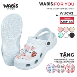 [Tặng Charm] Dép Sục WABIS Đế cao 3cm Không Thấm Nước, Chống Trượt [WUC-V2][LÙI 1 SIZE] 6