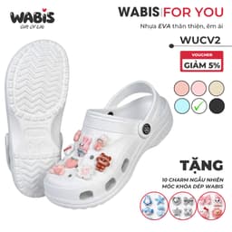 [Tặng Charm] Dép Sục WABIS Đế cao 3cm Không Thấm Nước, Chống Trượt [WUC-V2][LÙI 1 SIZE] 1