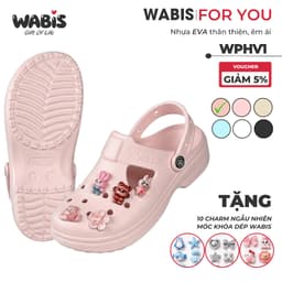 [Tặng Charm] Dép Sục WABIS Platform Happiness V1 Đế 3cm Thoáng Khí, Êm Chân, Chống Trượt [WPH-V1] 4