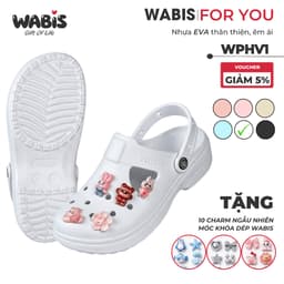 [Tặng Charm] Dép Sục WABIS Platform Happiness V1 Đế 3cm Thoáng Khí, Êm Chân, Chống Trượt [WPH-V1] 3