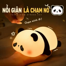 Đèn Ngủ Hình Gấu Trúc Silicon cảm ứng– Đèn Ngủ Cho Bé Gái, Ánh Sáng Dịu Nhẹ, pin con thỏ, Hẹn Giờ Thông Minh 3
