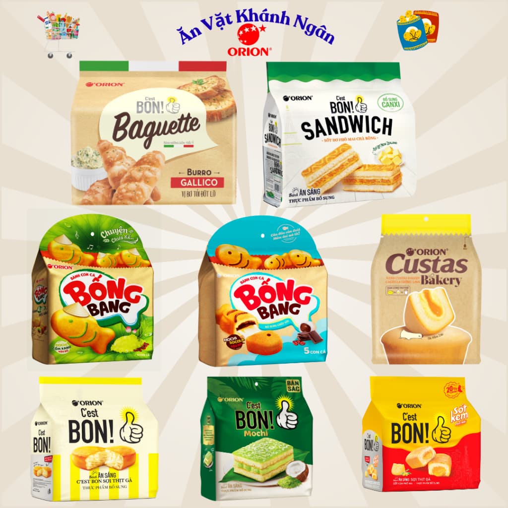 Bánh ăn sáng Cest Bon Orion đủ vị gói nhỏ tiện lợi - HÀNG CHÍNH HÃNG