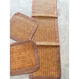 Thảm ghế trúc mắt cao cấp ,thảm ghế mà hè bộ 1m7*55 cm hai tấm vuông 55x55cm 5