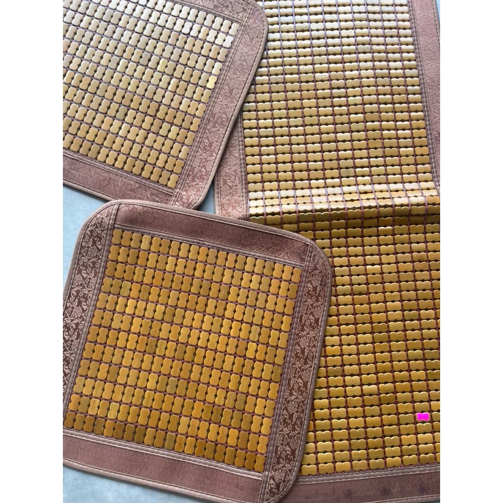 Thảm ghế trúc mắt cao cấp ,thảm ghế mà hè bộ 1m7*55 cm hai tấm vuông 55x55cm