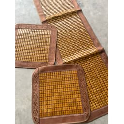 Thảm ghế trúc mắt cao cấp ,thảm ghế mà hè bộ 1m7*55 cm hai tấm vuông 55x55cm 2