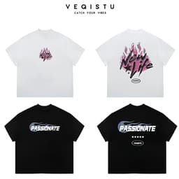 Áo thun BOXY Local Brand VEQISTU "New Life and Passionate" Áo Thun Boxy Form Rộng Unisex 250Gsm Cotton 1