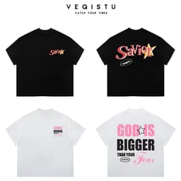 Áo thun BOXY Local Brand VEQISTU "Savior anhd God Is Bigger" Áo Thun Boxy Form Rộng Unisex 250Gsm Cotton 1
