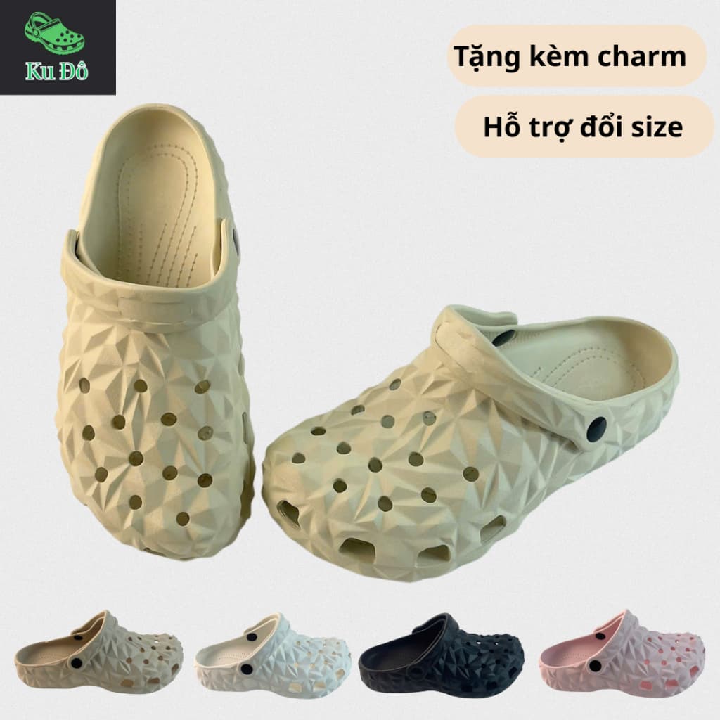Sục kim cương nam nữ, đế thấp 2,5cm, dép đúc nguyên khối hàng loại 1