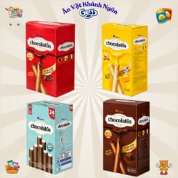 Bánh Cuộn Xốp Chocolatos Nhiều Vị (Sôcôla, Vani, Phô mai) - Hộp 24 gói - HÀNG CHÍNH HÃNG 1