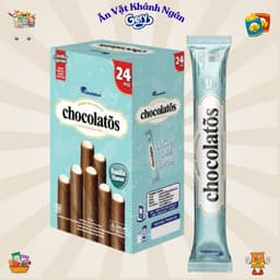Bánh Cuộn Xốp Chocolatos Nhiều Vị (Sôcôla, Vani, Phô mai) - Hộp 24 gói - HÀNG CHÍNH HÃNG 4