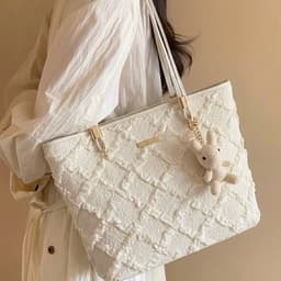 CHSK - Túi Bigsize CHSK Kèm Charm Trắng Chần Trám Viền Nổi New 4