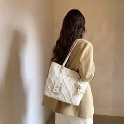 CHSK - Túi Bigsize CHSK Kèm Charm Trắng Chần Trám Viền Nổi New 3