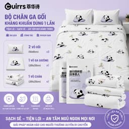 Bộ Chăn Ga Gối Dùng 1 Lần Kháng Khuẩn Cao Cấp 4 Chi Tiết Du Lịch Khách Sạn Gia Đình Công Tác 1