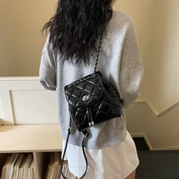 CHSK - BST New Balo CHSK Chần Trám Da Bóng Basic Khoá Xoay mini 4