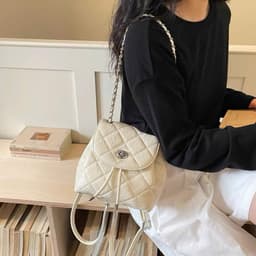 CHSK - BST New Balo CHSK Chần Trám Da Bóng Basic Khoá Xoay mini 9