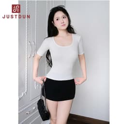 [MỞ BÁN] Áo Thun Cổ Vuông Tay Lửng Dáng Ôm Body Chất Thun Cotton Mềm Mịn JUSTDUN G22 4