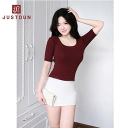 [MỞ BÁN] Áo Thun Cổ Vuông Tay Lửng Dáng Ôm Body Chất Thun Cotton Mềm Mịn JUSTDUN G22 5