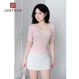 [MỞ BÁN] Áo Thun Cổ Vuông Tay Lửng Dáng Ôm Body Chất Thun Cotton Mềm Mịn JUSTDUN G22 6