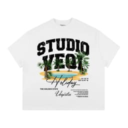 Áo Thun BOXY Local Brand VEQISTU "Đảo Cọ", Áo Thun Boxy Form Rộng Unisex Nam Nữ Cổ Tròn 250Gsm Cotton 3