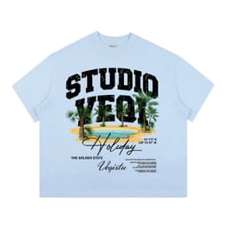 Áo Thun BOXY Local Brand VEQISTU "Đảo Cọ", Áo Thun Boxy Form Rộng Unisex Nam Nữ Cổ Tròn 250Gsm Cotton 4
