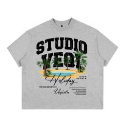 Áo Thun BOXY Local Brand VEQISTU "Đảo Cọ", Áo Thun Boxy Form Rộng Unisex Nam Nữ Cổ Tròn 250Gsm Cotton 6